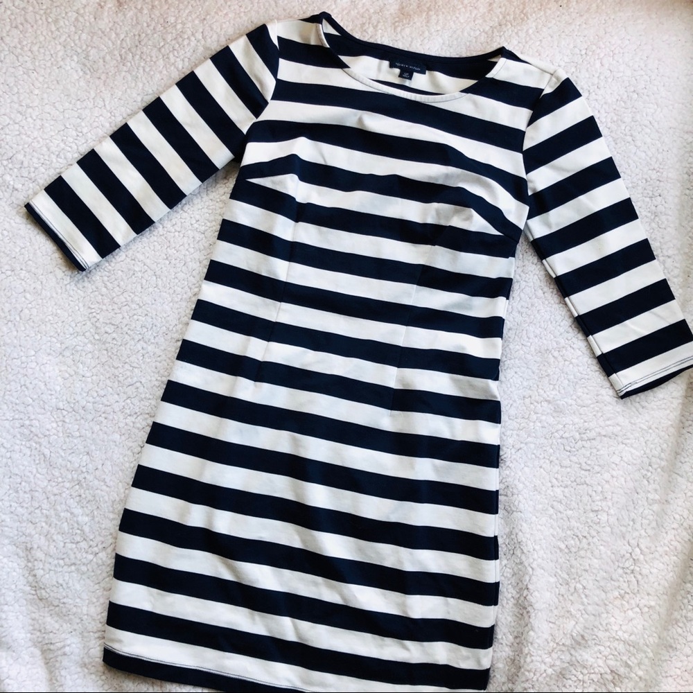 Tommy Hilfiger 3/4 Sleeve Classic Striped Dress
